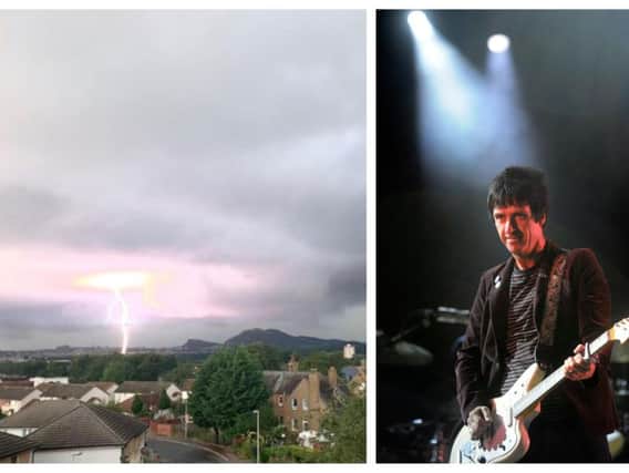 Johnny Marr had to abandon his set in Princes Street Gardens after the lightning cluster hit the city centre.