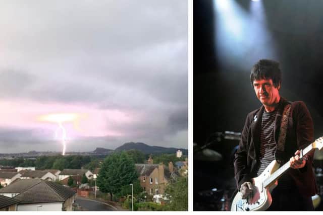 A "lightning cluster" moves over Edinburgh with Johnny Marr abandoning his set in Princes Street Gardens due to safety concerns. PIC: Jimmy Louise Smith.