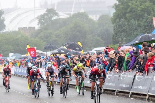 Leah Thomas cycles to victory in the Women's Tour of Scotland. Picture: Ian Georgeson