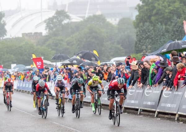 Leah Thomas cycles to victory in the Women's Tour of Scotland. Picture: Ian Georgeson