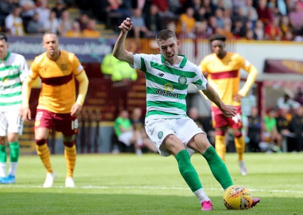 Ryan Christie rounded off what was ultimately a very comfortable win for Celtic at Fir Park by scoring a penalty in the 86th minute. Picture: PA