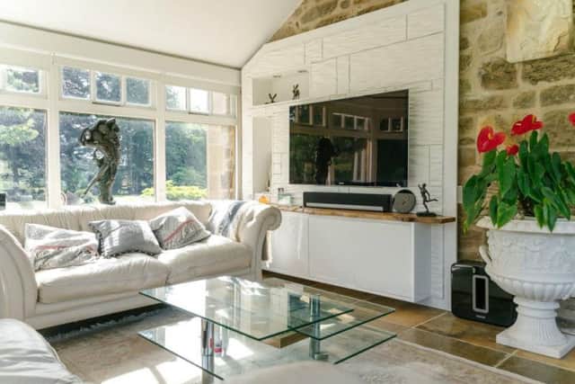 The bright and spacious living room.