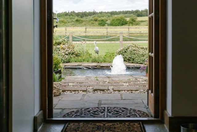 The garden has two ponds.