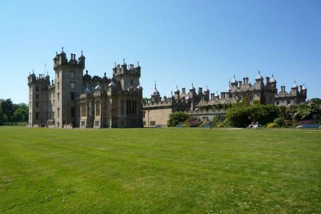 The three-vehicle crash happened outside the rear entrance to Floors Castle in Kelso.