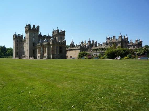 The three-vehicle crash happened outside the rear entrance to Floors Castle in Kelso.