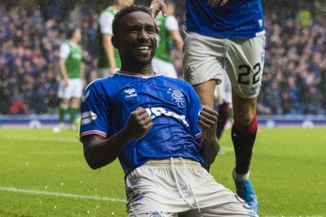 Jermain Defoe scored a 'perfect treble' against Hibs. Picture: SNS.