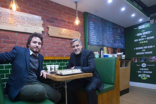 Social Bite, co-founded by Josh Littlejohn and visited by George Clooney, is among LaunchMe's former alumni. Picture: Jeff Holmes/Frame PR