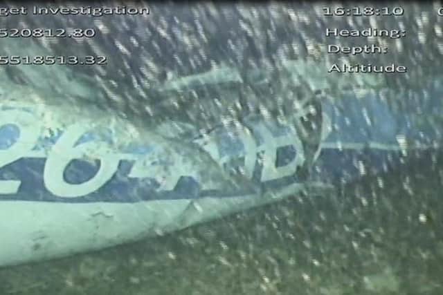 The downed Piper Malibu aircraft that was carrying Emiliano Sala