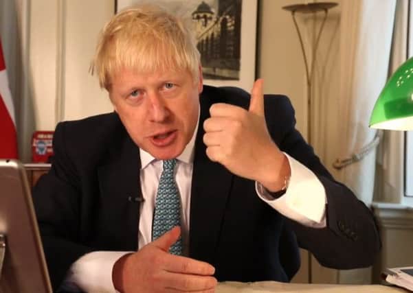 Boris Johnson holds his first 'People's PMQs' session from Downing Street on Facebook Live. (Picture: Downing Street/PA Wire)