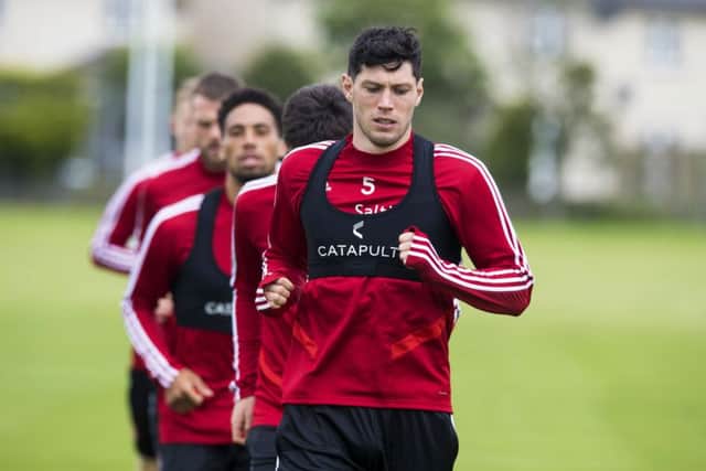 Aberdeen's Scott McKenna trains ahead of the Rijeka tie. Picture: SNS