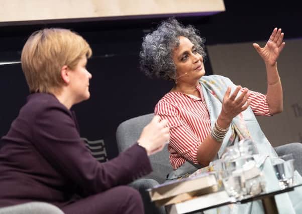By the time Nicola Sturgeon interviewed author Arundhati Roy she had already been interviewed by journalist Graham Spiers, political comedian Matt Forde and radio host Iain Dale during the Festival. Picture: Roberto Ricciuti Photography