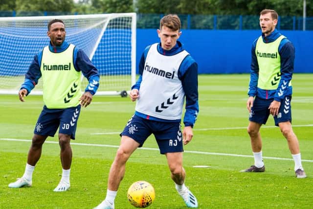 Rangers midfielder Ryan Jack training ahead of the Europa League return tie with Midtjylland. Picture: Ross Parker/SNS