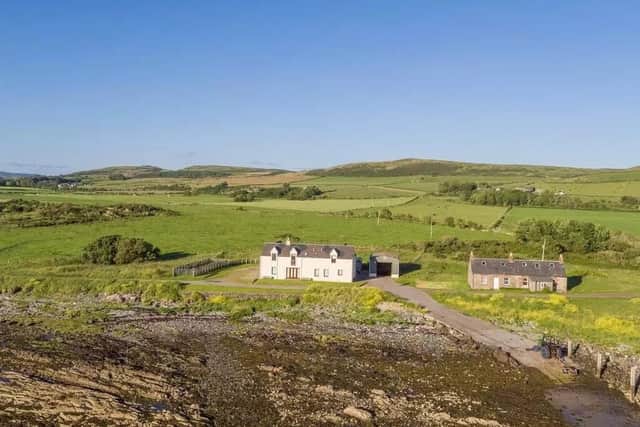 The island sale includes a four-bedroom house, which is located a short boat ride away.