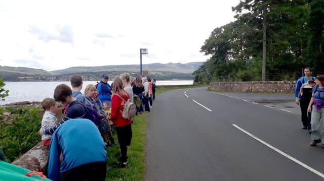 Bus queue outside Brodick Castle on Monday. Picture: The Scotsman