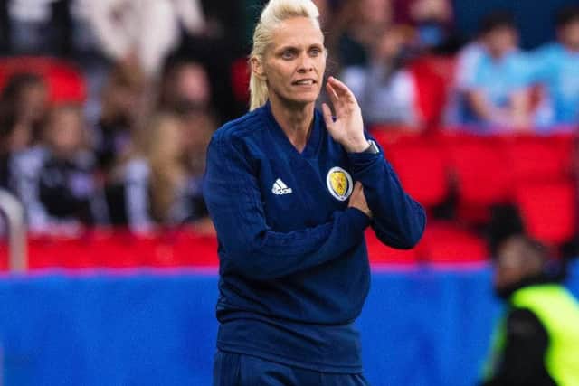 Shelley Kerr looks on during the Argentina match