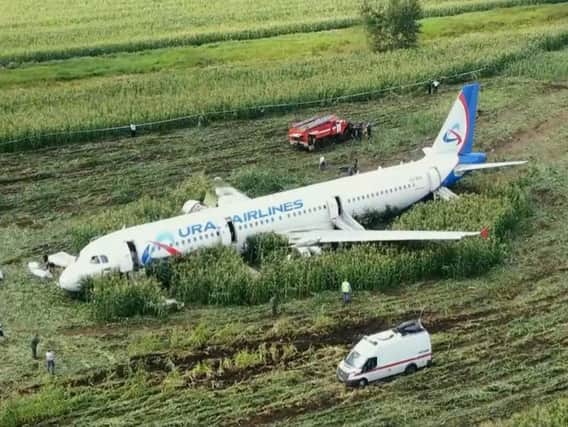 This Russian jet made an emergency landing after hitting a flock of gulls on take-off near Moscow