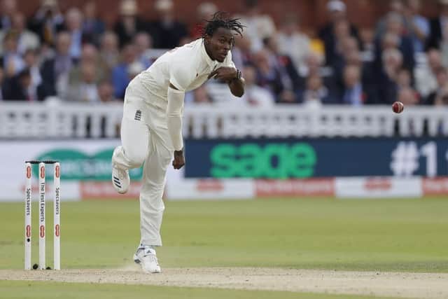 Jofra Archer brought a buzz of excitement among the crowd at Lords during his six overs against Australia. Picture: Getty.