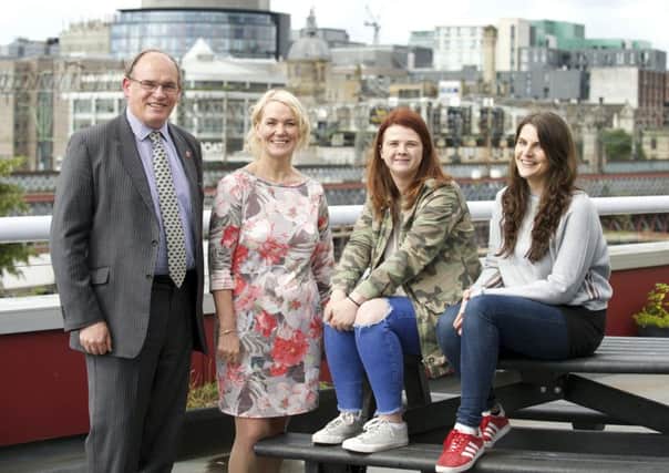 L to R: John Denholm and Kate Still with Trust ambassadors Rachel Smyth and Sophie Rose. Picture: Sandy Young