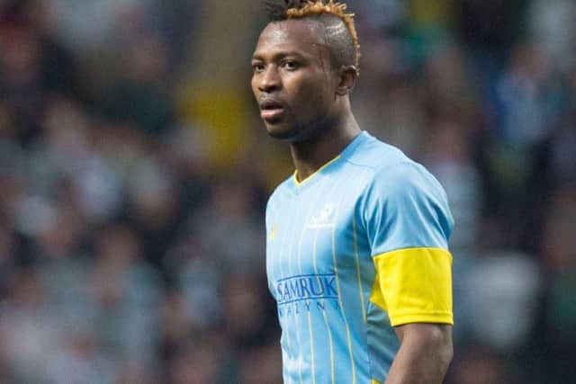 Patrick Twumasi in action for Astana against Celtic at Parkhead