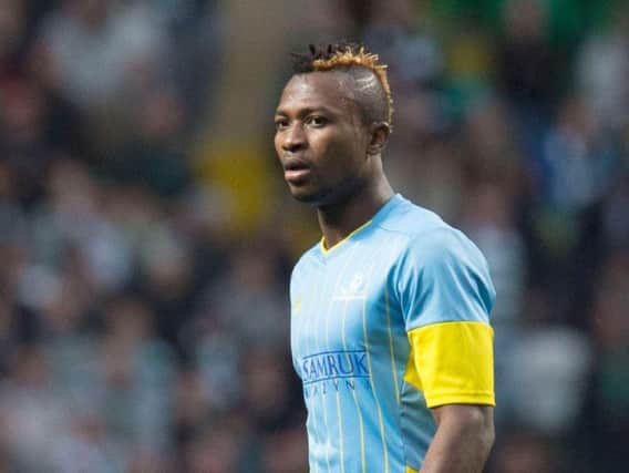Patrick Twumasi in action for Astana against Celtic at Parkhead