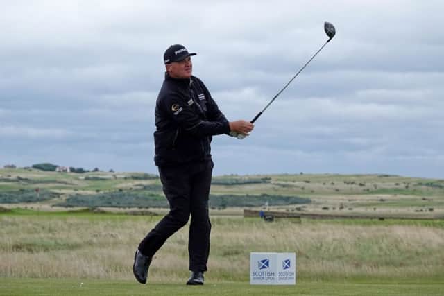 Paul Lawrie leads after the first round of the Scottish Senior Open at Craigielaw following a 68. Picture: Phil Inglis/Getty Images