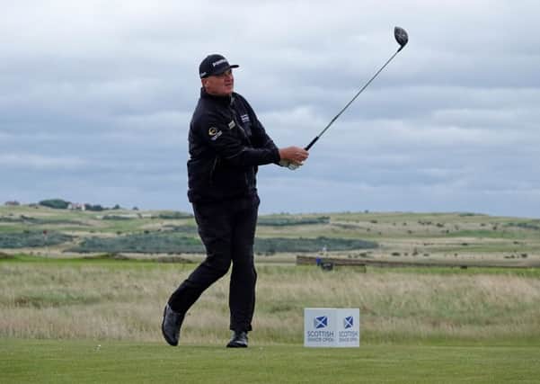 Paul Lawrie leads after the first round of the Scottish Senior Open at Craigielaw following a 68. Picture: Phil Inglis/Getty Images