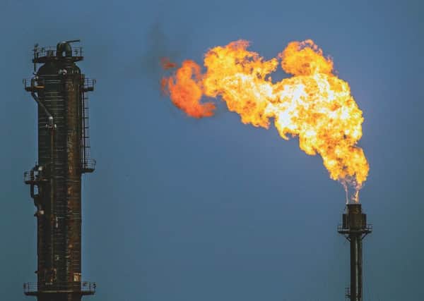 Flaring at the ethylene plant Mossmorran. Picture: Jane Barlow/PA Wire