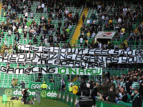 Celtic fans unfurl their tifo.