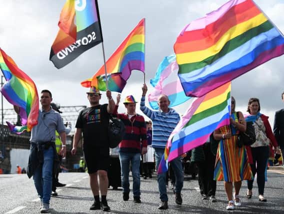 The Pride march. Picture: John Devlin