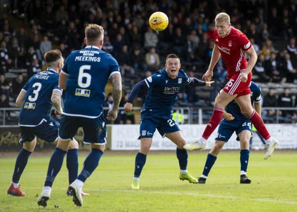 Aberdeen's Sam Cosgrove scores in extra time to make it 2-1. Picture: Craig Foy/SNS