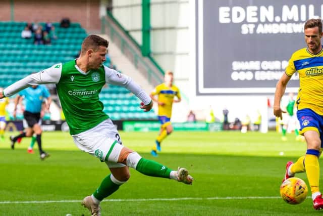 Flo Kamberi scores to make it 3-2 against Morton. Picture: SNS