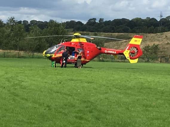 A boy was airlifted to hospital after being impaled through the neck. Picture: Staffordshire Fire and Rescue Service