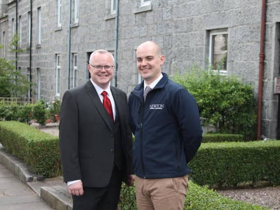 Left to right: Steven Strachan from Even Property and Ross Watt from Newton Property Management. Picture: Contributed