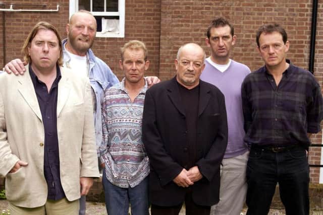 The stars of BBC's Auf Wiedersehen, Pet, which ran from 1983 until 2004 (from left)  Barry (Timothy Spall), Bomber (Pat Roach), Moxey Christopher Fairbank), Dennis (Tim Healy), Oz (Jimmy Nail) and Neville (Kevin Whatley). Picture: BBC