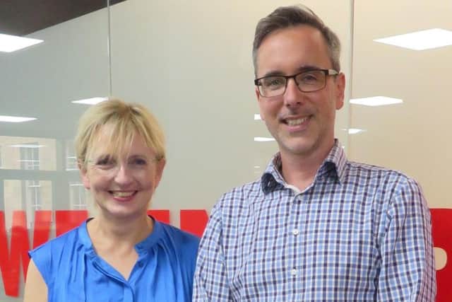 Niki McKenzie of Archangels with QueryClick's Chris Liversidge. Picture: contributed.