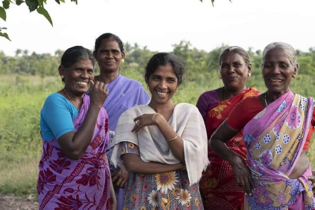 Some of the women from Indias excluded communities who are being trained in organic farming to give them autonomy and help them to break free from a life of extreme poverty