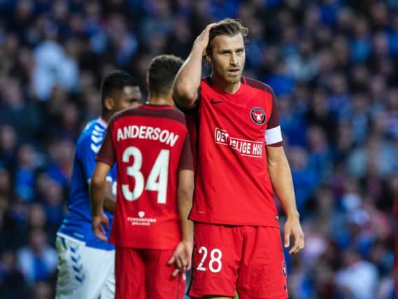Erik Sviatchenko in action at Ibrox last week.