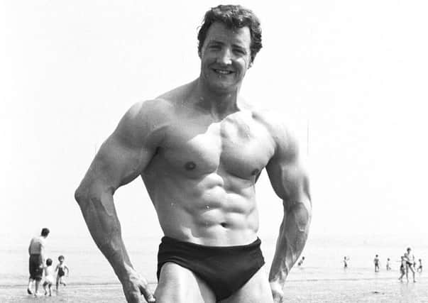 Norman Rough - Mr Scotland - on Portobello beach in the 1960s