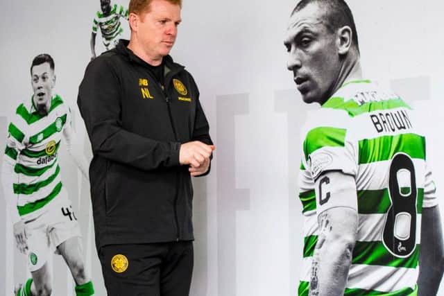 Neil Lennon at Lennoxtown ahead of the Europa League play-off clash with AIK