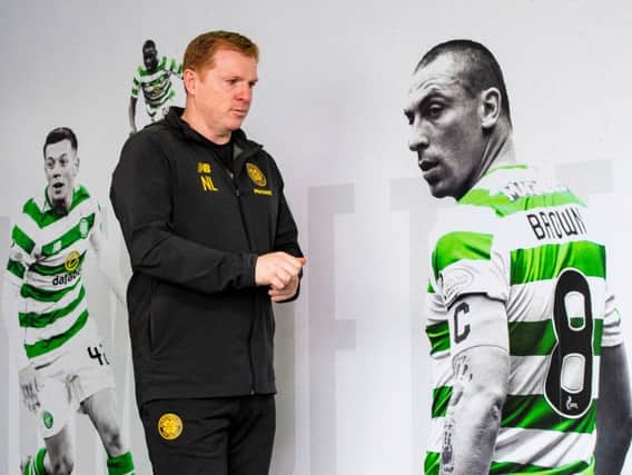 Neil Lennon at Lennoxtown ahead of the Europa League play-off clash with AIK