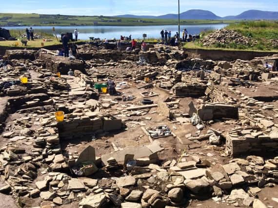The bone of a young female is believed to have been found at Ness of Brodgar, which was used as a place of meeting, feasting and celebration around 5,000 years ago. PIC: Orkneyjar/Flickr.