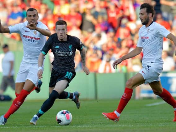 Ryan Kent in action for Liverpool against Sevilla in pre-season