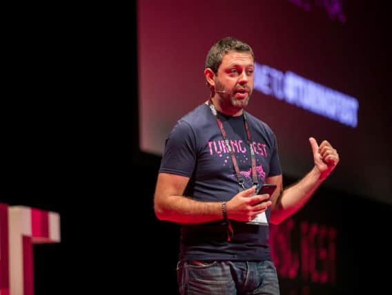 Co-founder and CEO Brian Corcoran speaking at Turing Fest in Edinburgh. Picture: Erika Stevenson