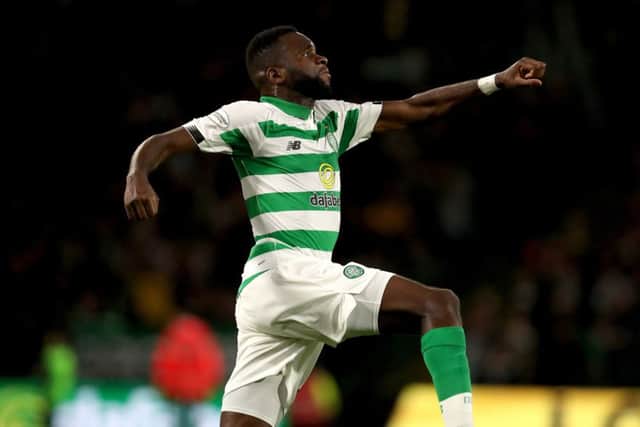 Celtic's Odsonne Edouard celebrates scoring his side's second goal against AIK. Picture: Andrew MIlligan/PA Wire