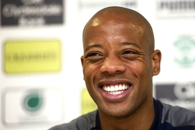 Former Hibs striker Junior Agogo. Picture: SNS