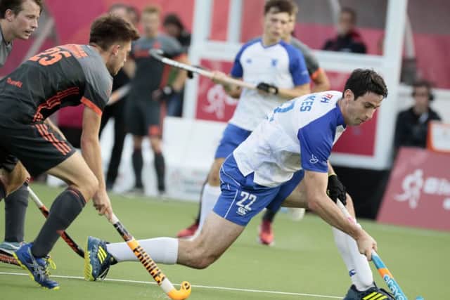 Nicky Parkes, right, was on target in Scotlands 4-2 win over Wales. Picture: AP.