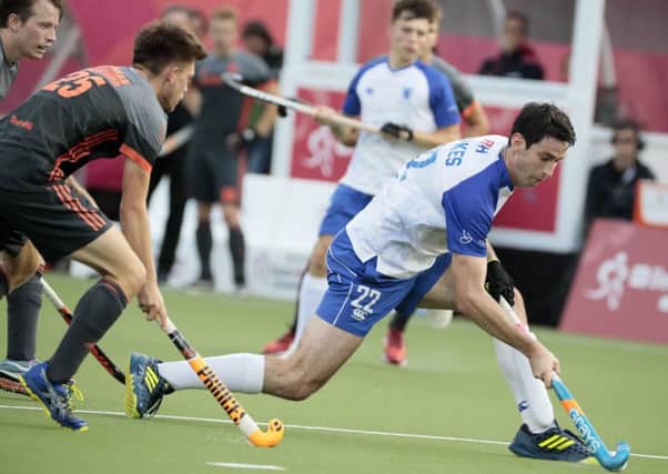 Nicky Parkes, right, was on target in Scotlands 4-2 win over Wales. Picture: AP.