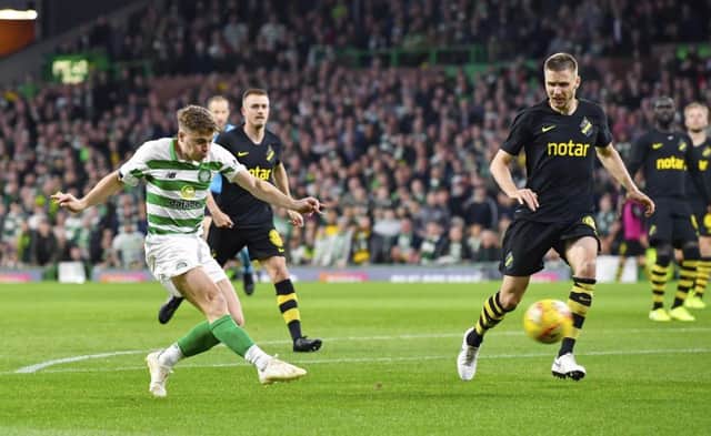 James Forrest scores the opener. Picture: SNS