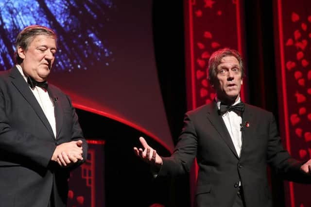 Hugh Laurie (right) with longtime collaborator, Stephen Fry (Photo: Getty Images)