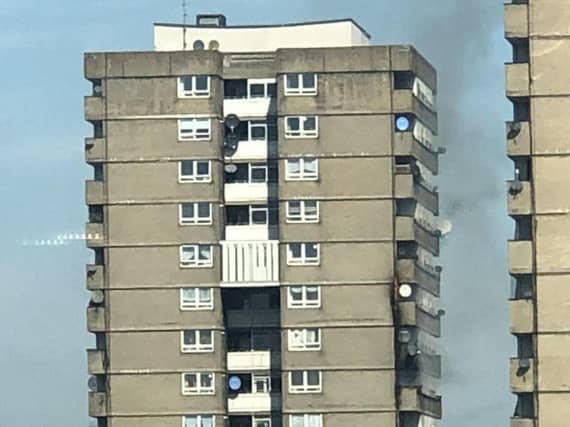 The fire near Grenfell Fire. Credit: SWNS